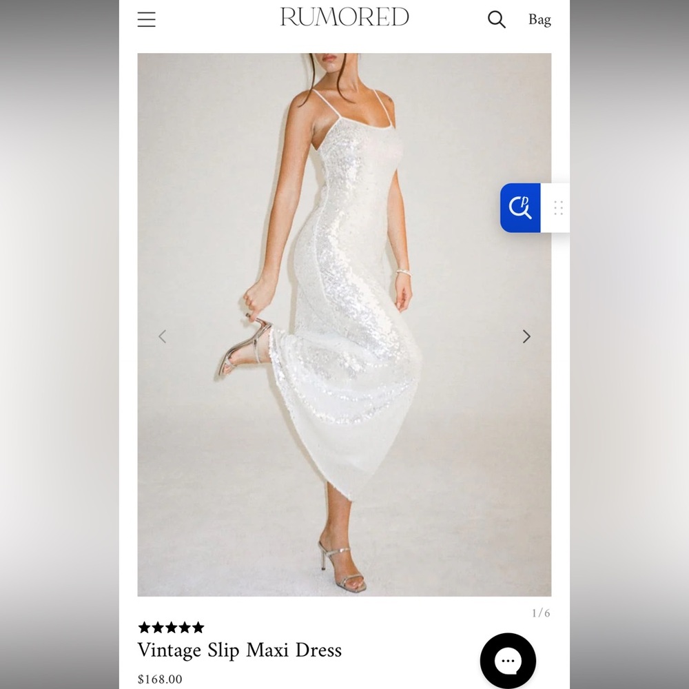 Rumored White Sequin Maxi Dress